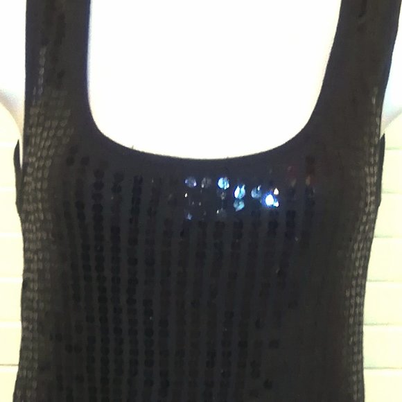Black Sequined Tank top Medium - Picture 2 of 2